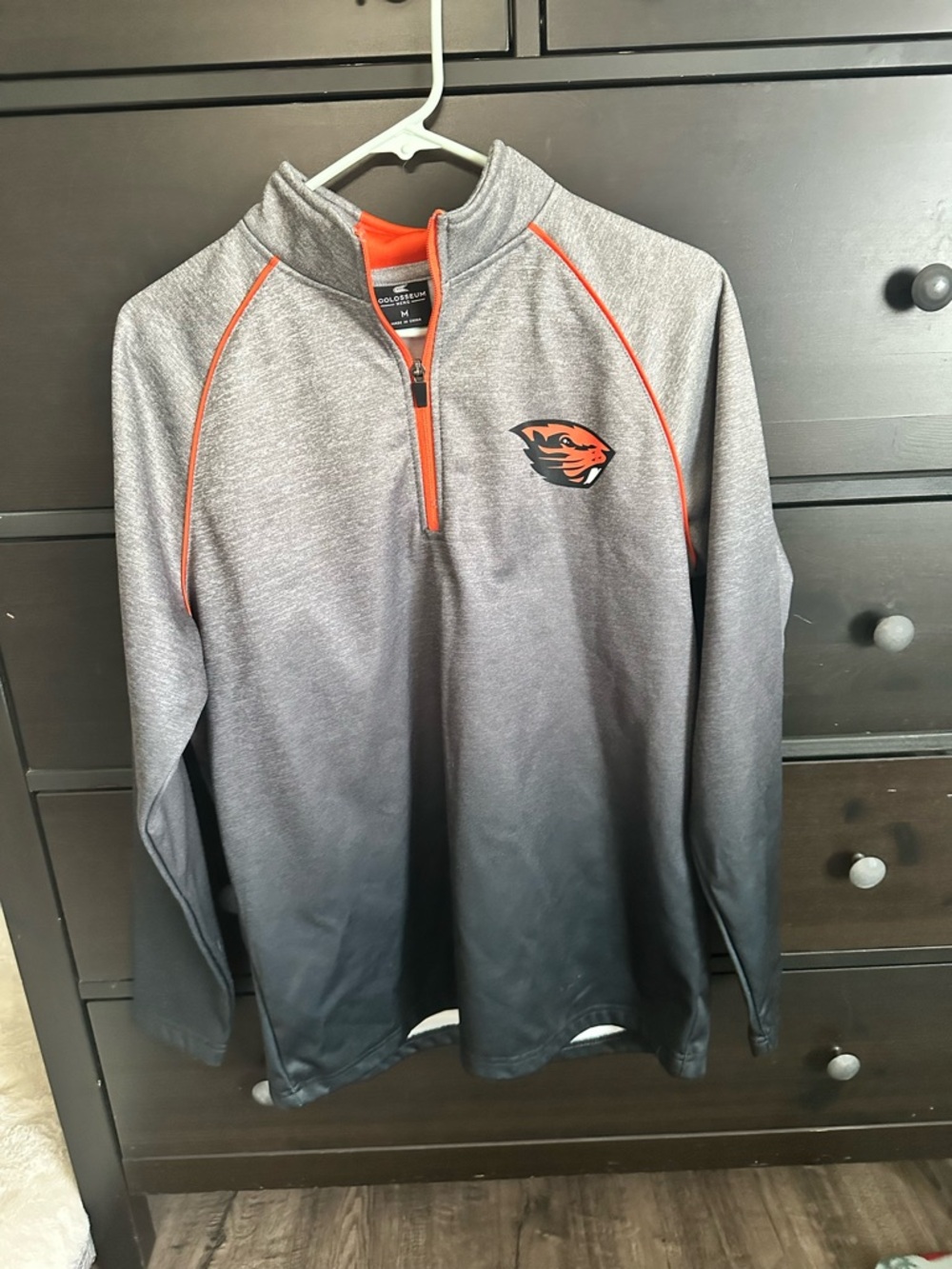 Men's Gray & Orange OSU Lightweight Quarter-Zip Shirt Jacket